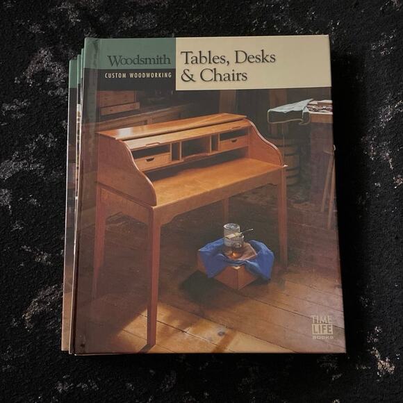 Woodsmith Custom Woodworking Lot of 4 Table Desk Chair Shop Cabinet Carpentry - Picture 4 of 9